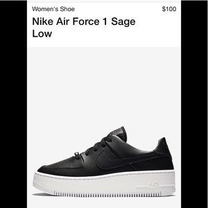 NIKE AIR FORCE 1 Sage Sneakers in black - NWT!!!